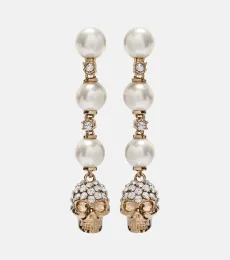 Crystal-embellished drop earrings