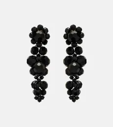 Crystal-embellished drop earrings