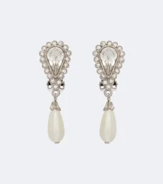 Crystal-embellished faux pearl clip-on earrings Crystal-embellished faux pearl clip-on earrings