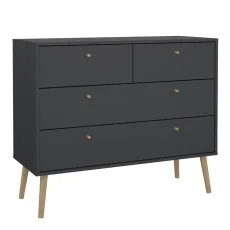 Cumbria 4 Drawer Chest of Drawers Unit in Dark Grey Cumbria 4 Drawer Chest of Drawers Unit in Dark Grey