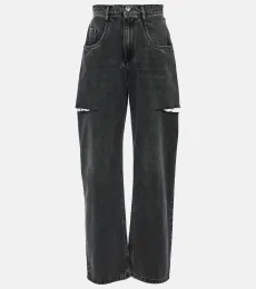 Cutout high-rise tapered jeans Cutout high-rise tapered jeans