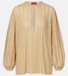 Cutout lamÃ blouse