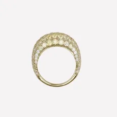 Cybele Pave Dome Ring - 7 18k Rose Gold Plated Cybele Pave Dome Ring - 7 18k Rose Gold Plated