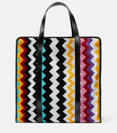 Cyrus ZigZag leather-trimmed tote bag Cyrus ZigZag leather-trimmed tote bag