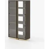 D'ARC Bookcase Shelving Smoked Oak Veneer Matte D'ARC Bookcase Shelving Smoked Oak Veneer Matte