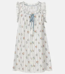 DÃen Nessie floral striped cotton shirt dress DÃen Nessie floral striped cotton shirt dress