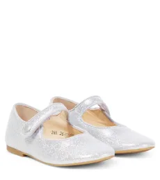 Daisy Baby metallic leather slides Daisy Baby metallic leather slides