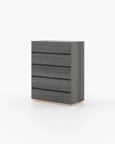 DAKAR Tallboy Chest of Drawers Grey Eucalyptus Veneer Matte DAKAR Tallboy Chest of Drawers Grey Eucalyptus Veneer Matte