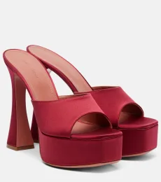 Dalida 140 satin platform mules Dalida 140 satin platform mules