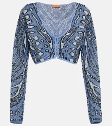 Damisi jacquard knit cropped cardigan Damisi jacquard knit cropped cardigan