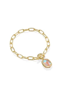 Daphne Gold Link And Chain Bracelet Dichroic Glass