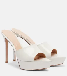 Dasha 85 patent leather platform mules Dasha 85 patent leather platform mules