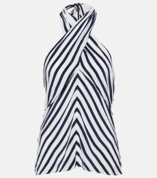 Dawn striped halterneck top Dawn striped halterneck top