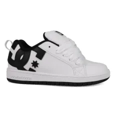 DC Shoes Court Graffik - Kids White Leather Shoes DC Shoes Court Graffik - Kids White Leather Shoes
