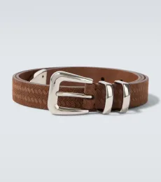 Debossed leather belt
