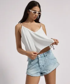 Deep V Front Singlet - White, SML Deep V Front Singlet - White, SML