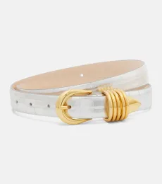 Déhanche Hollyhock croc-effect mirrored leather belt