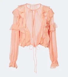 Delfina ruffled silk chiffon blouse