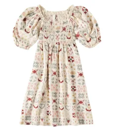 Della balloon-sleeve linen-blend dress Della balloon-sleeve linen-blend dress