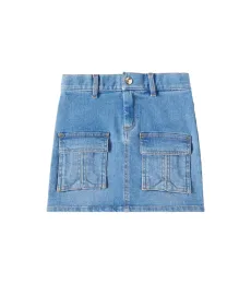 Denim cargo skirt