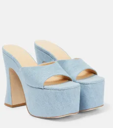 Denim platform mules Denim platform mules