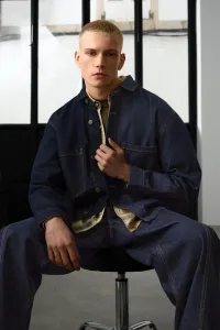 Denim Shirt With Pockets - Navy