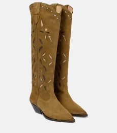 Denvee suede knee-high cowboy boots Denvee suede knee-high cowboy boots