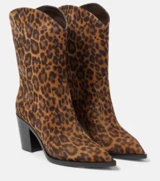 Denver leopard-print leather boots