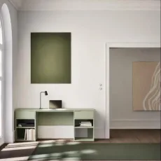 Desk in Green with Drawers and Cable Management