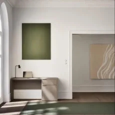 Desk in Stone Grey with Doors and Drawers