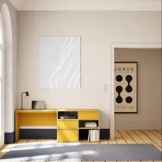 Desk in Yellow with Drawers and Cable Management Desk in Yellow with Drawers and Cable Management