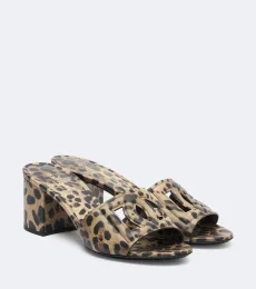 DG leopard-print leather mules DG leopard-print leather mules