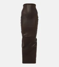 Dirt Pillar leather and cotton maxi skirt Dirt Pillar leather and cotton maxi skirt