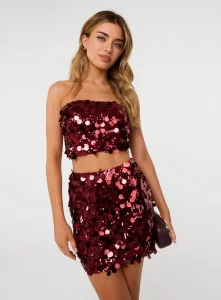 Disc Sequin Cami Top - L - BURGUNDY Disc Sequin Cami Top - L - BURGUNDY