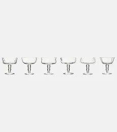 Diseguale set of 6 champagne coupe glasses