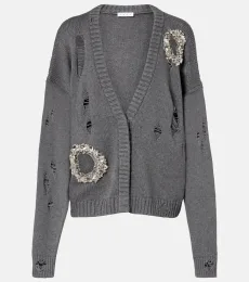 Distressed cotton and cashmere cardigan Distressed cotton and cashmere cardigan