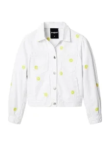 Dita White Denim Jacket with Yellow Flowers 23SWED61 1000 Dita White Denim Jacket with Yellow Flowers 23SWED61 1000