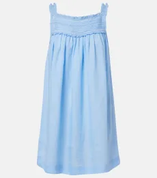 Dôen Bea lace-trimmed ramie minidress Dôen Bea lace-trimmed ramie minidress