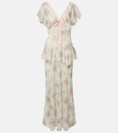Dôen Vestido largo Amelisse de seda floral Dôen Vestido largo Amelisse de seda floral