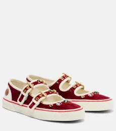 Dollyboard embellished velvet sneakers
