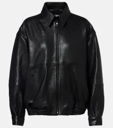 Doran oversized leather blouson jacket Doran oversized leather blouson jacket