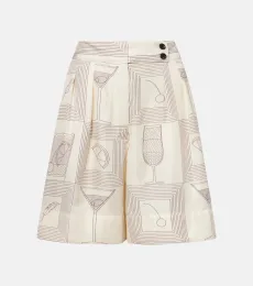 Dorin printed silk twill Bermuda shorts Dorin printed silk twill Bermuda shorts