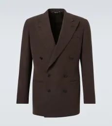 Double-breasted linen canvas blazer Double-breasted linen canvas blazer