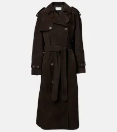 Double-breasted suede trench coat Double-breasted suede trench coat