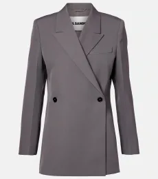 Double-breasted wool gabardine blazer Double-breasted wool gabardine blazer
