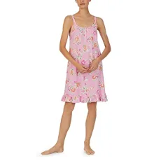 Double Strap Button Neck Gown Pink Floral XL (US 16-18), Pink Floral, 20-22