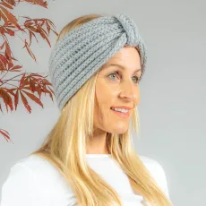 Dove Grey Rib Knit Cashmere Ear Warmer Dove Grey Rib Knit Cashmere Ear Warmer