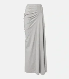 Draped cotton jersey maxi skirt Draped cotton jersey maxi skirt