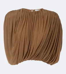 Draped jersey crop top