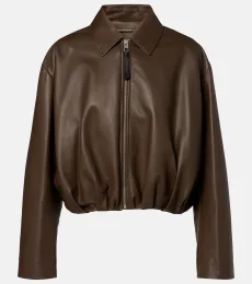 Draped leather jacket Draped leather jacket